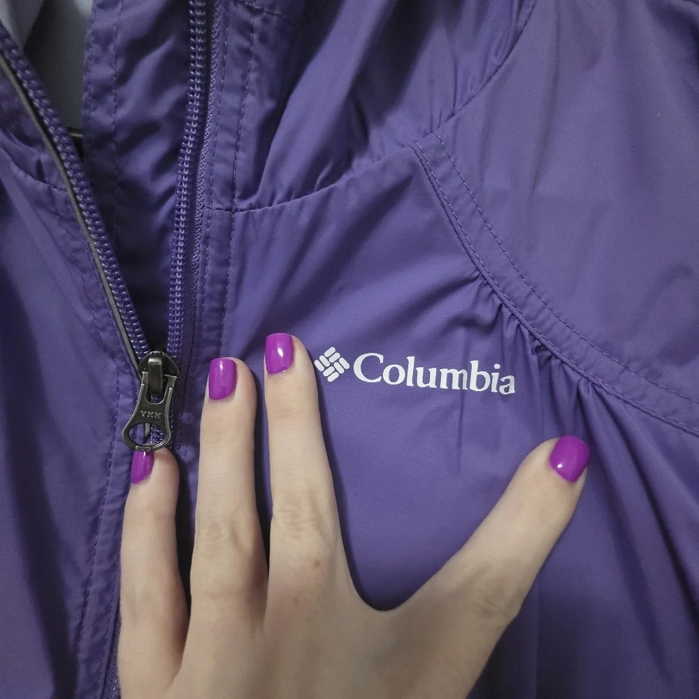 Columbia Vibrant Purple Windbreaker Size M